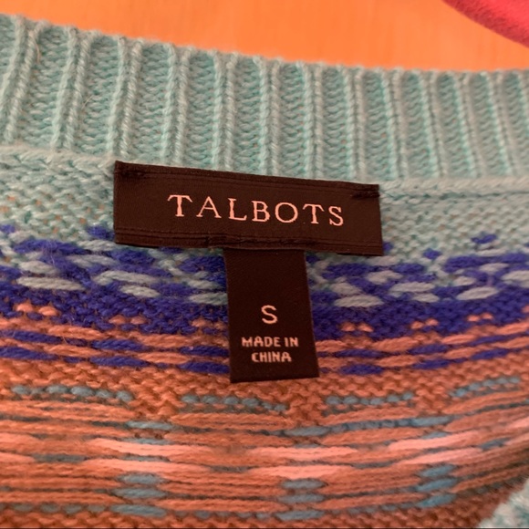 Talbots Fair Isle Cardigan Nylon Lambswool blend - Picture 4 of 5